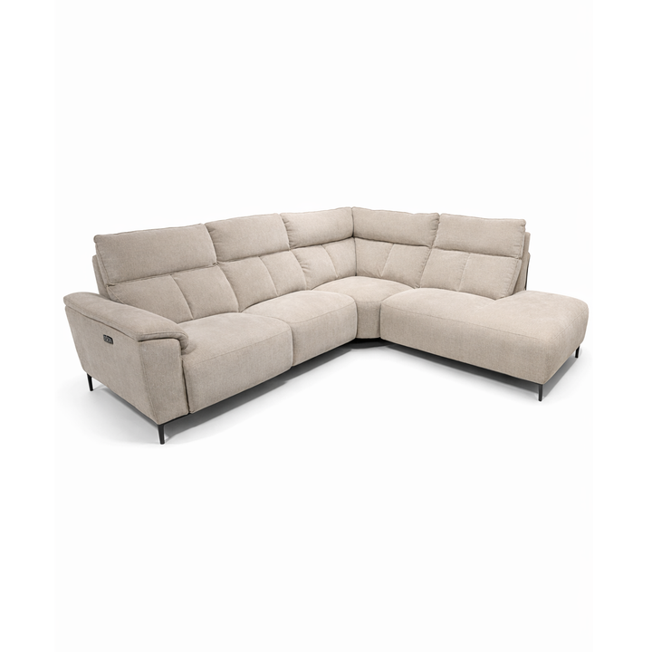 SERAPHINE Modern Beige Fabric Power Motion Sectional Sofa