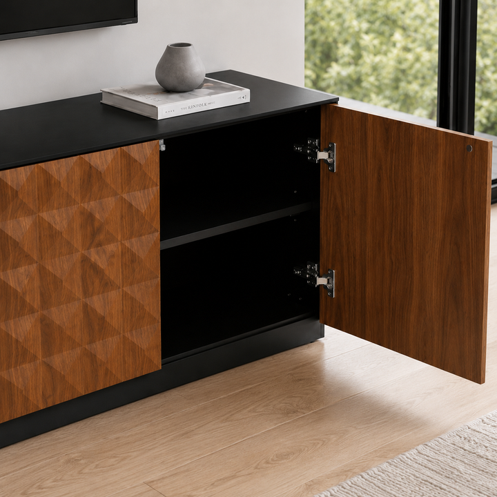 EIDEN  Black Melamine TV Stand