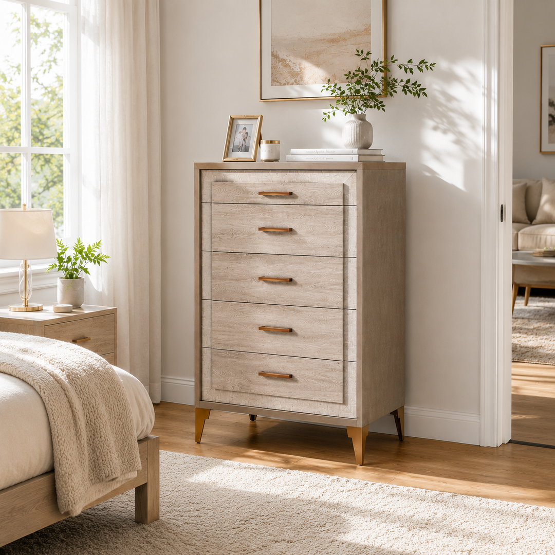 UDOLF Light Oak Whitened Oak Chest - ALF Italia