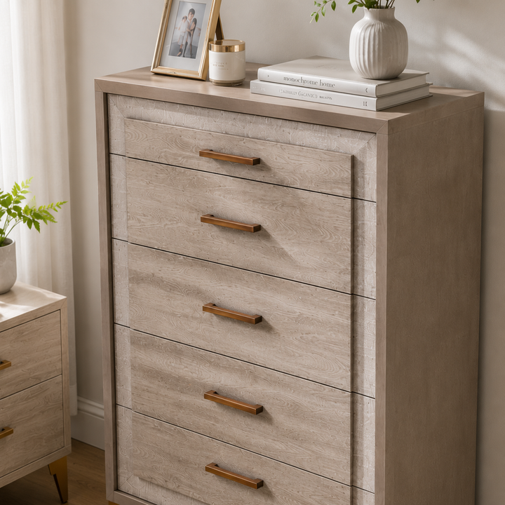 UDOLF Light Oak Whitened Oak Chest - ALF Italia