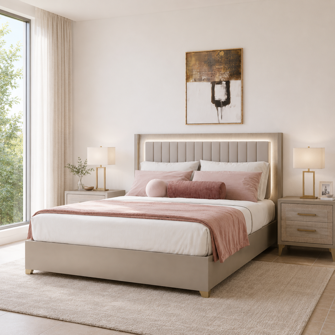 UDOLF Light Oak Whitened Oak Bed - ALF Italia