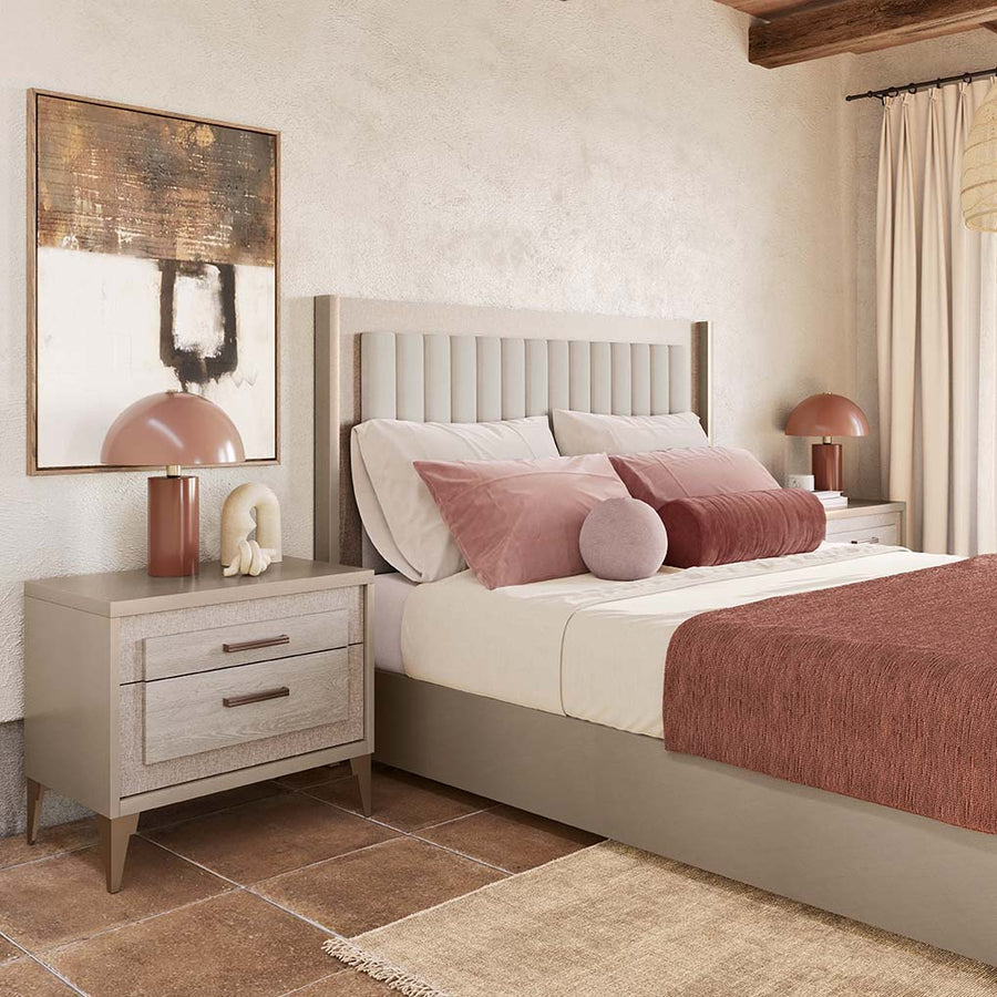 UDOLF Light Oak Whitened Oak Bed - ALF Italia