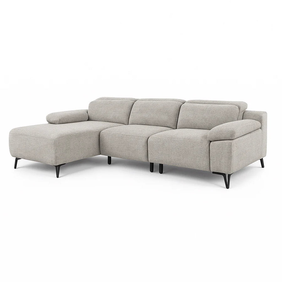 NAYA Pull-Out Fabric Sectional Sofabed Left-facing Gray