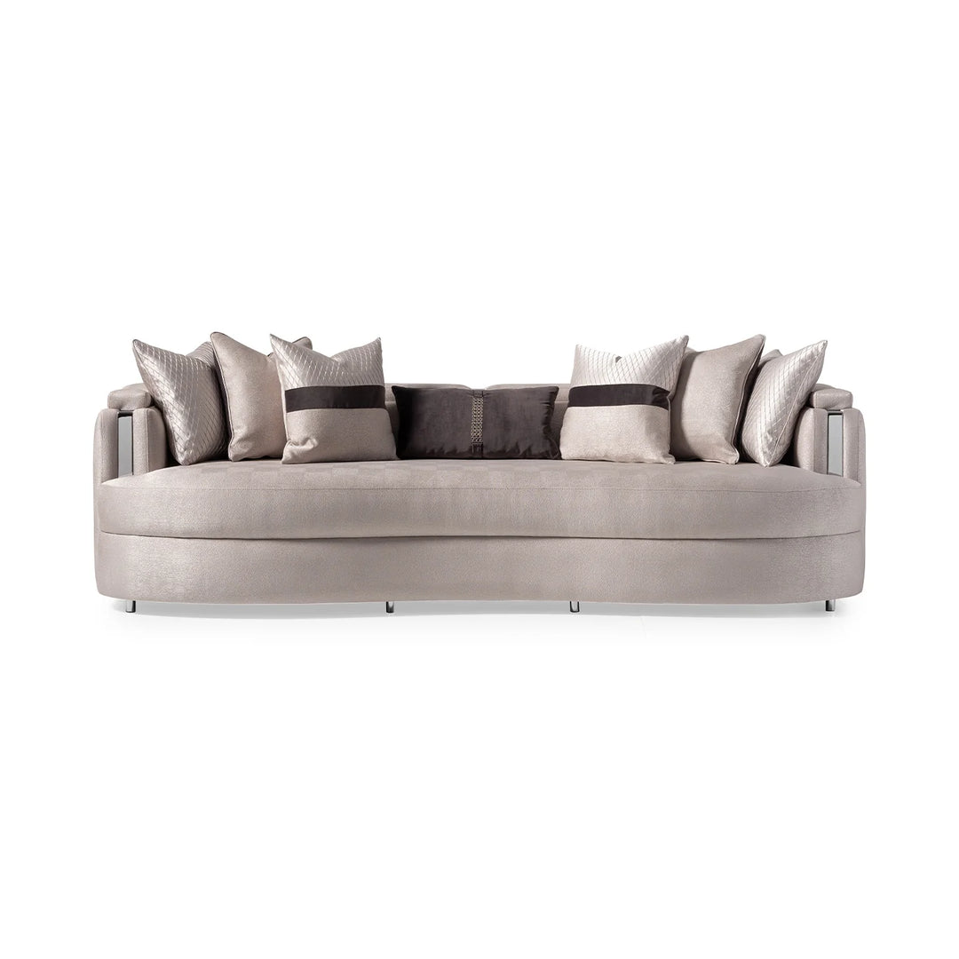 CARMELA Mansion Almond Gold Sofa - Michael Amini Zinc Silver