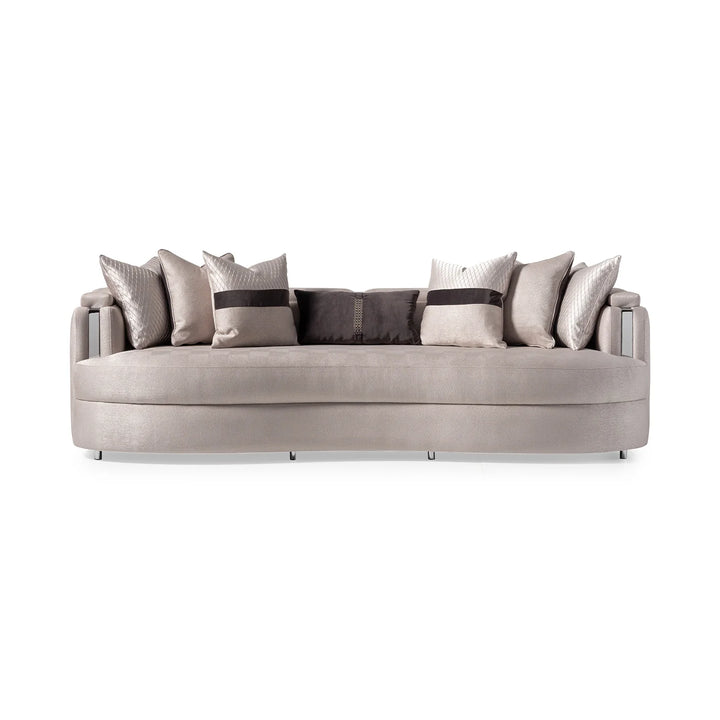 CARMELA Mansion Almond Gold Sofa - Michael Amini Zinc Silver