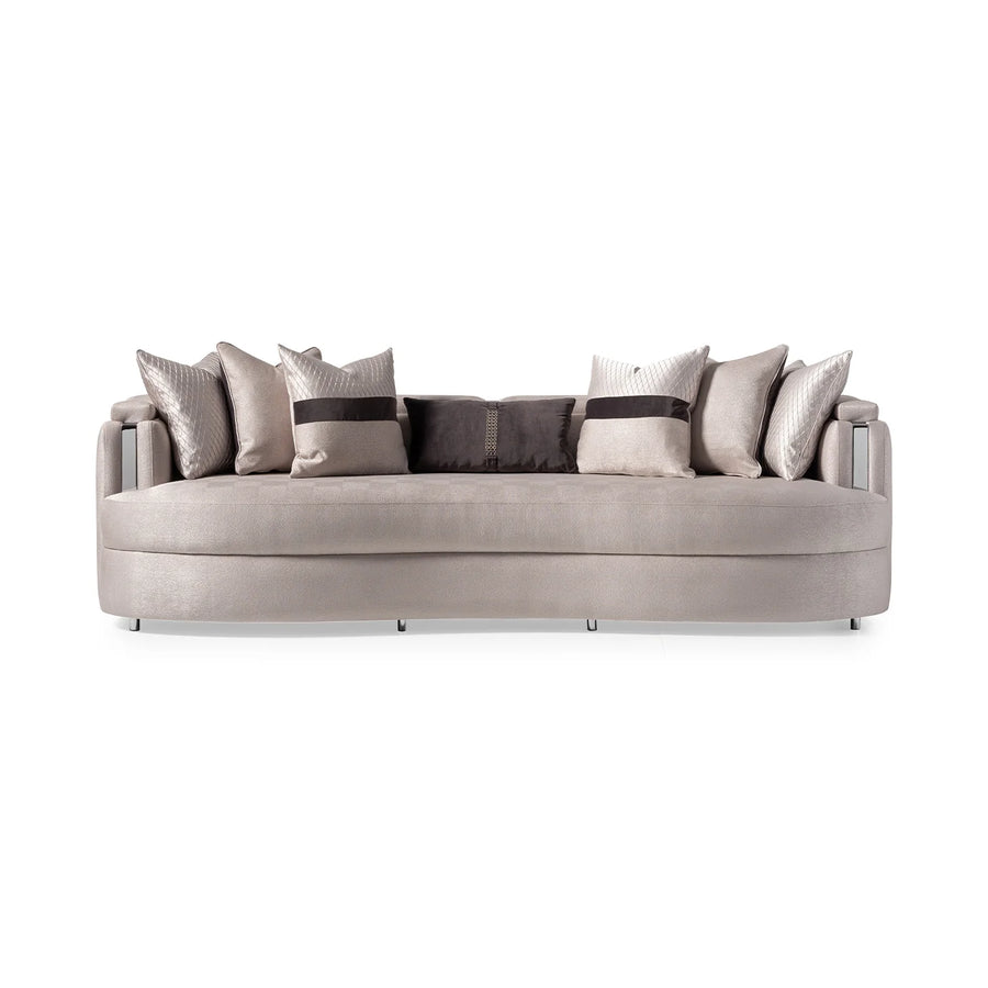 CARMELA Mansion Almond Gold Sofa - Michael Amini Zinc Silver