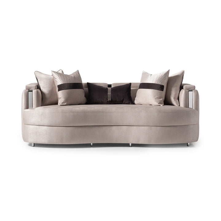 CARMELA Almond Gold Sofa - Michael Amini Zinc Silver