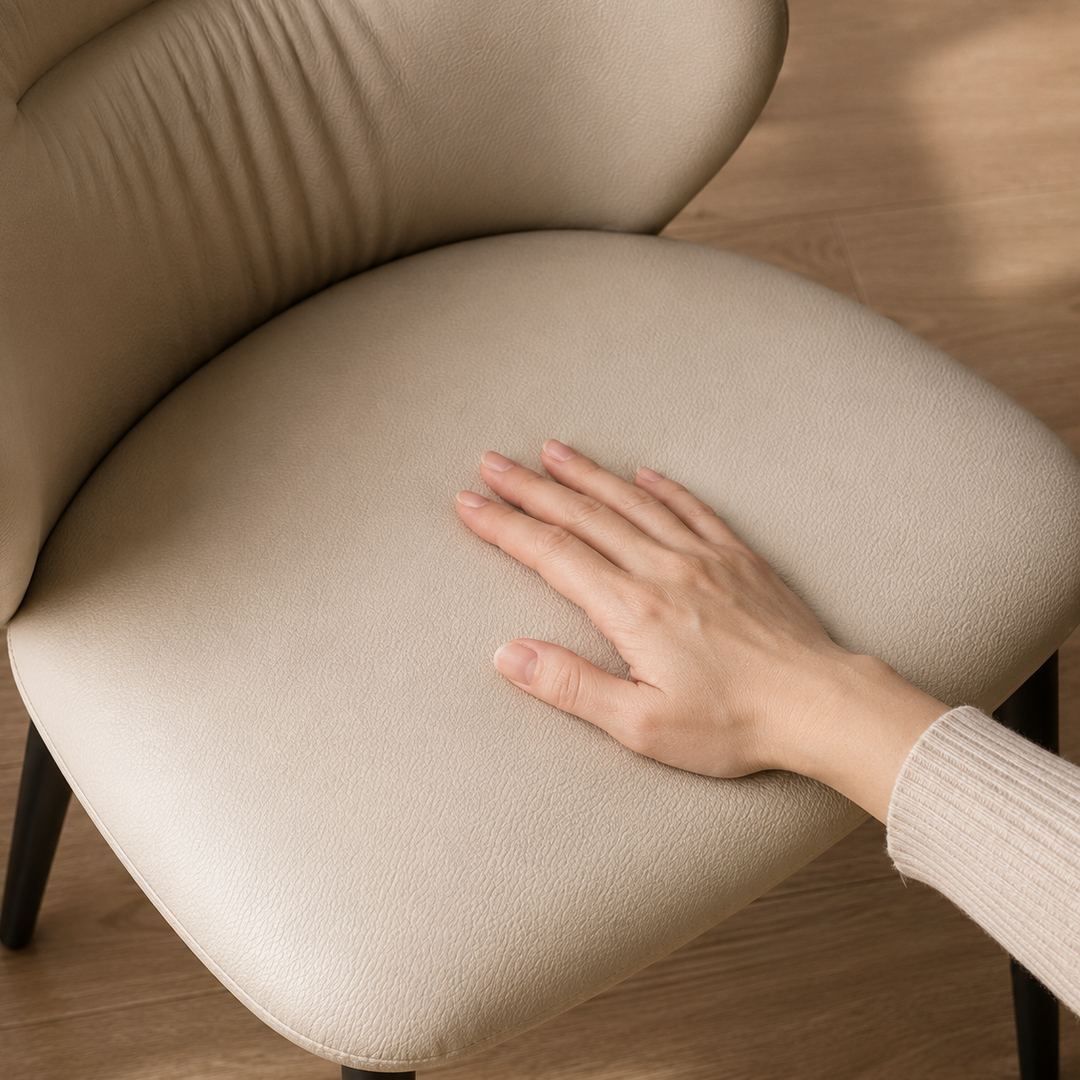 ARACELI Beige Leatherette Pet-friendly Dining Chair