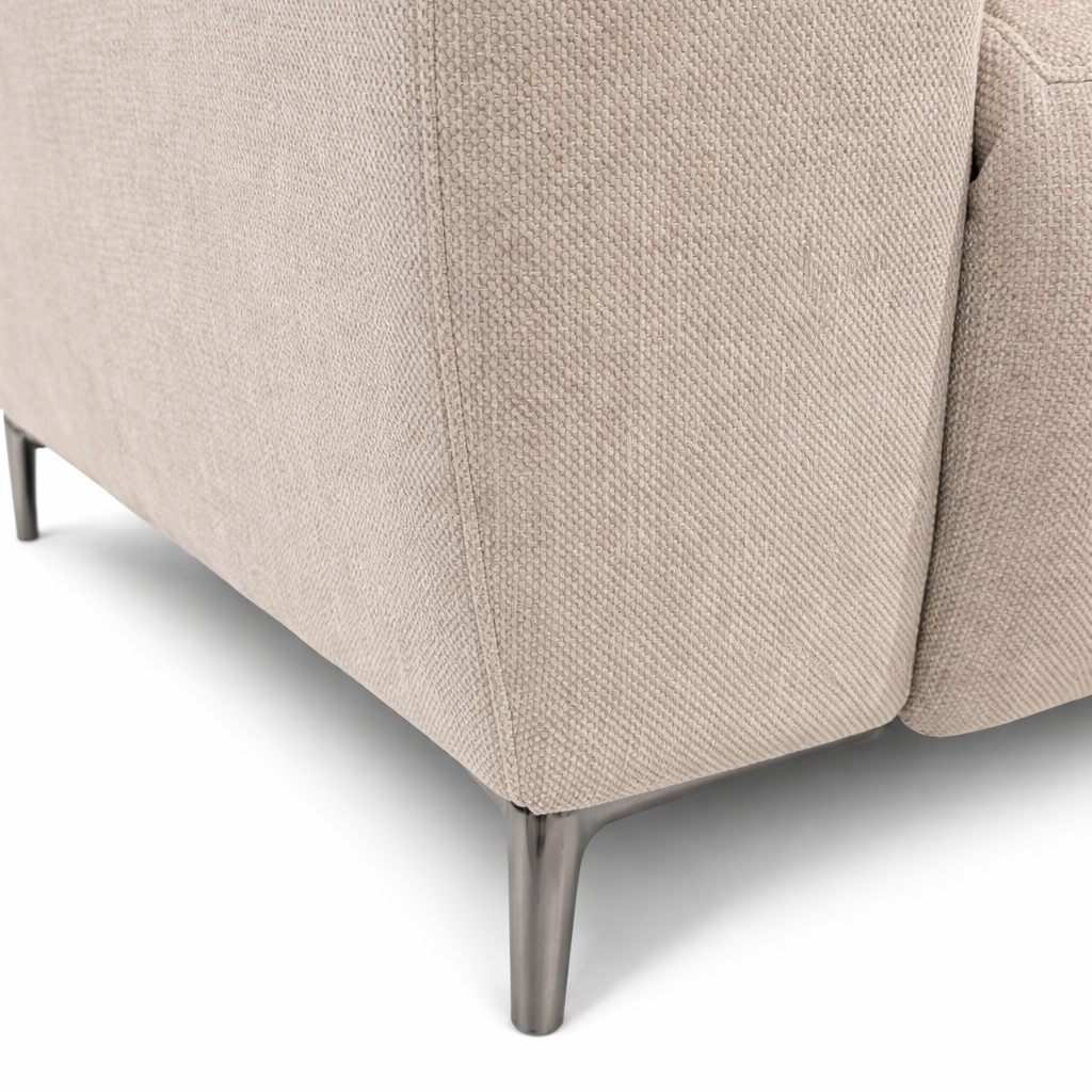 SERAPHINE Modern Beige Fabric Power Motion Sectional Sofa