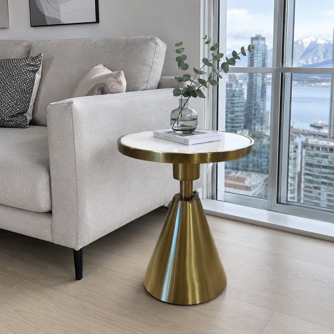 HEIDI Modern Gold-Accent End Table