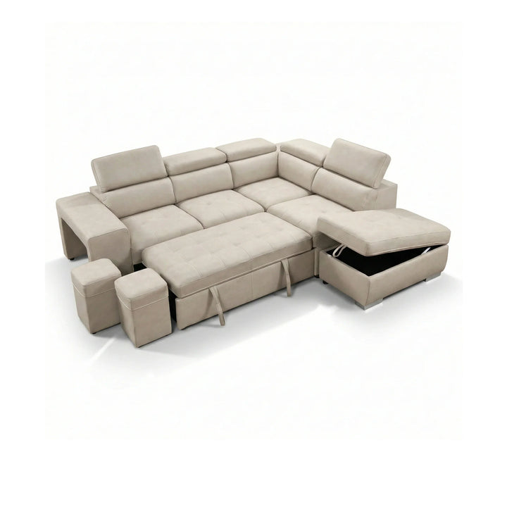 FEDERICA Storage Ottoman Sectional Sofa Bed