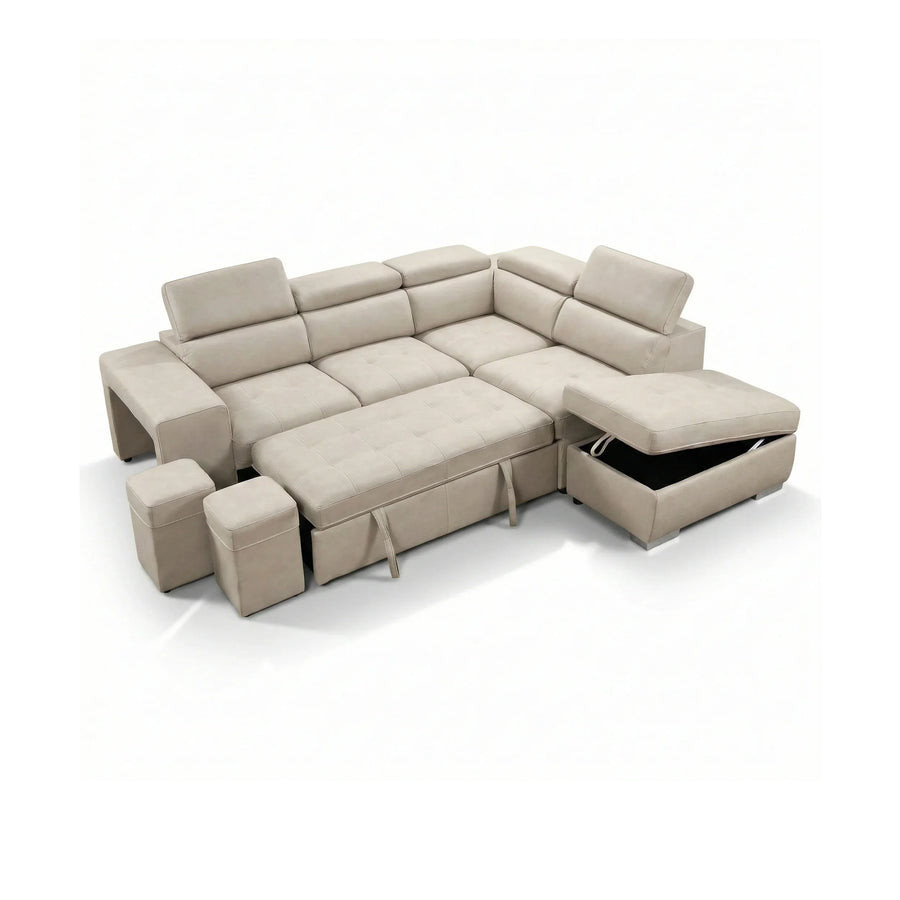 FEDERICA Storage Ottoman Sectional Sofa Bed