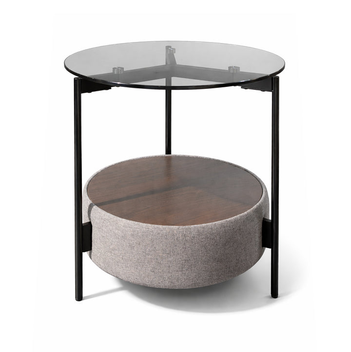 FRED Smoked-Glass Round End Table
