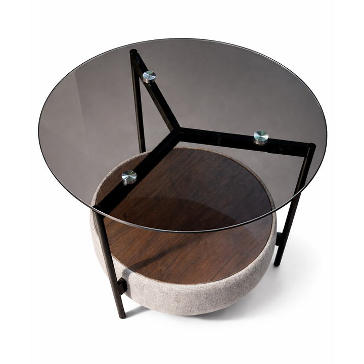 FRED Smoked-Glass Round End Table