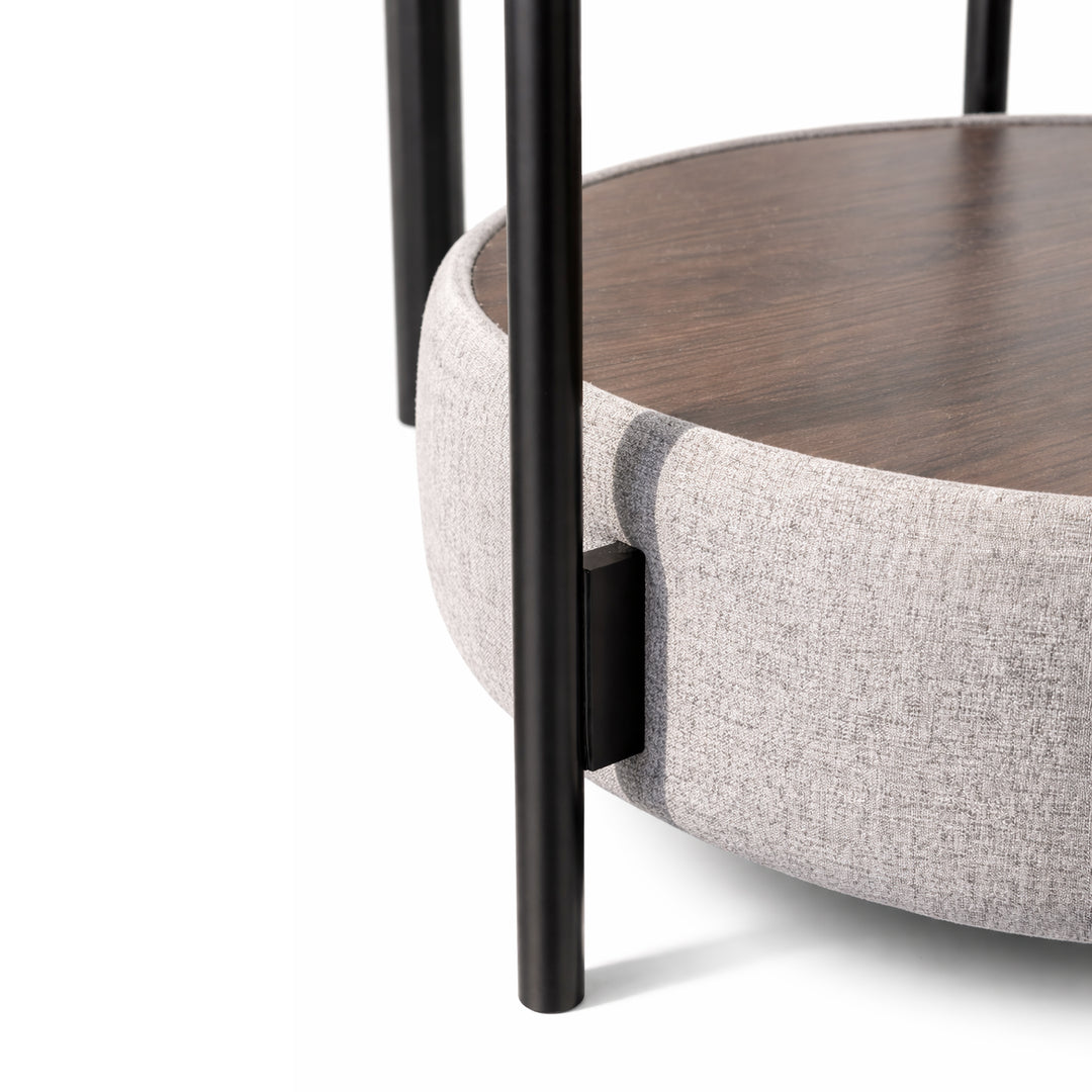 FRED Smoked-Glass Round End Table