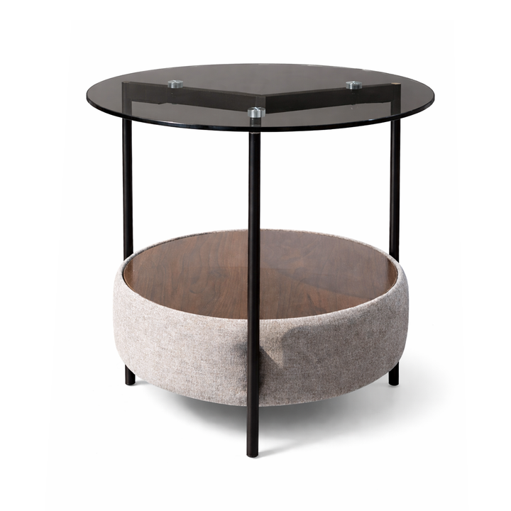 FRED Smoked-Glass Round End Table