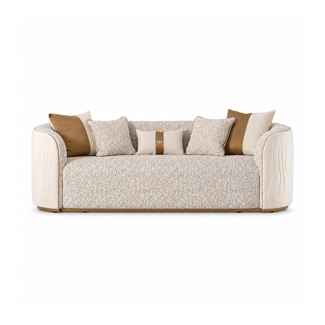 GINEVERRA Curved Bouclé Sofa