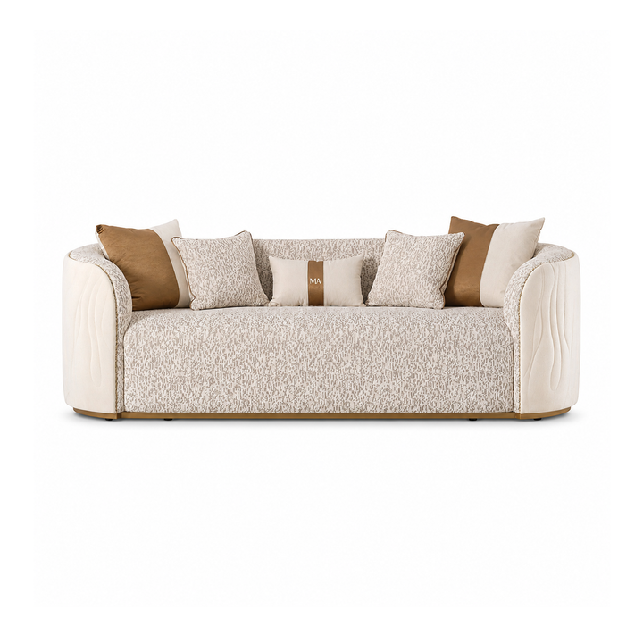 GINEVERRA Curved Bouclé Sofa