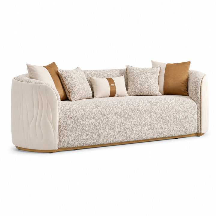 GINEVERRA Curved Bouclé Sofa