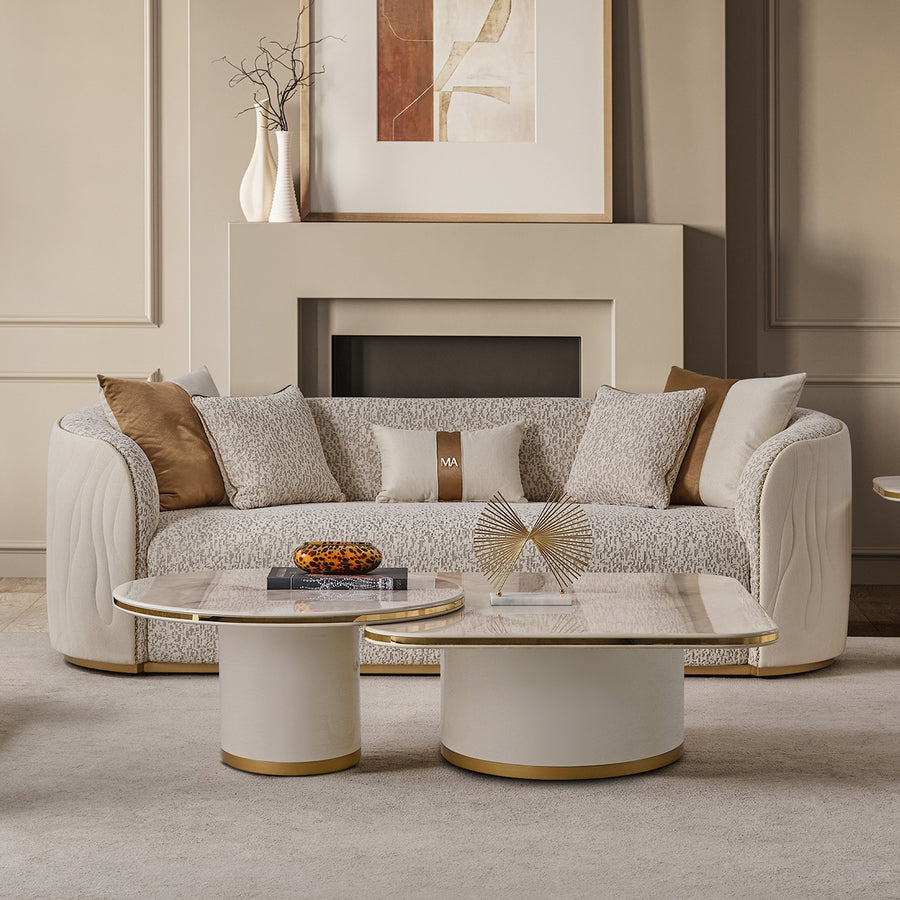 GINEVERRA Curved Bouclé Sofa