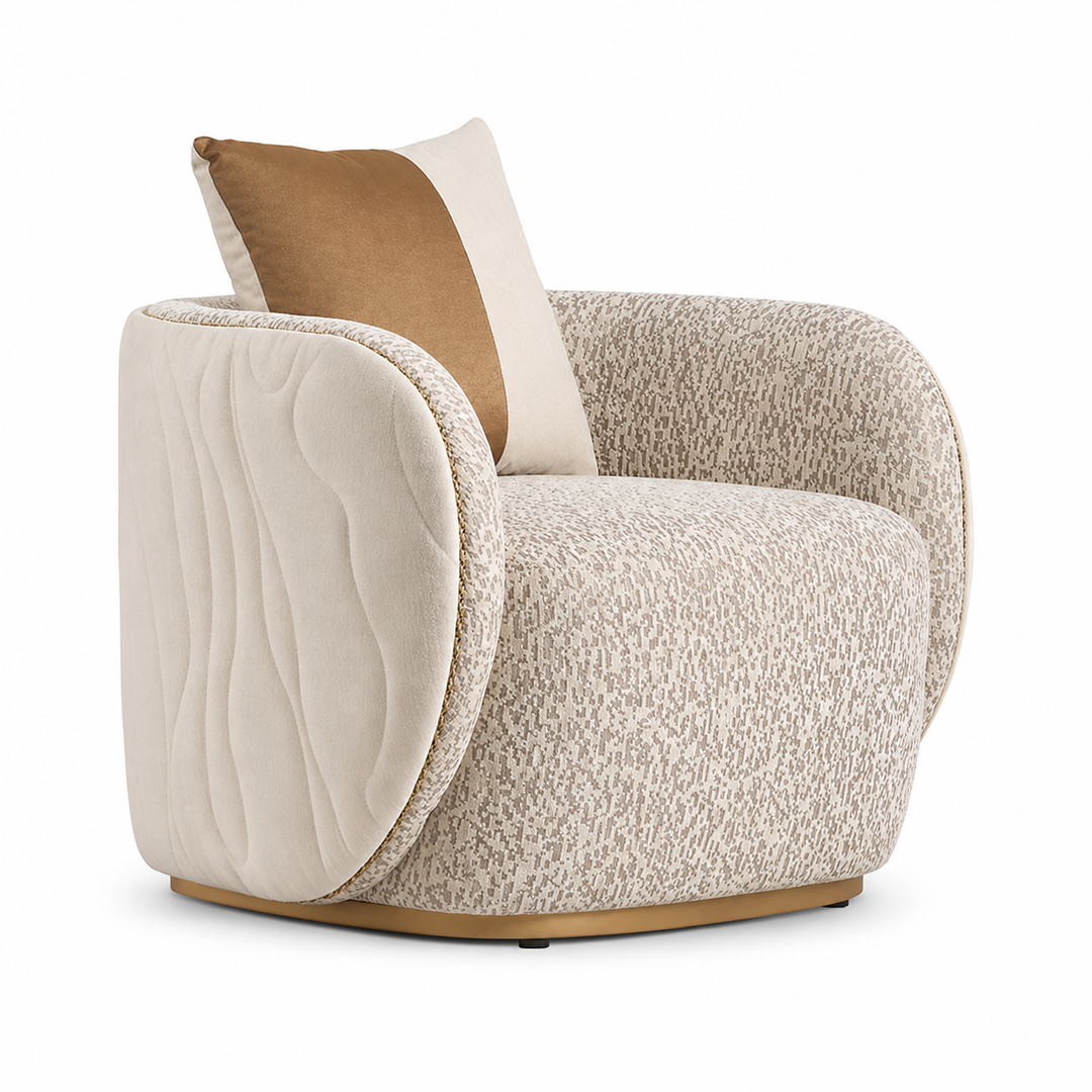 GINEVERRA Glam Bouclé Sofa Chair