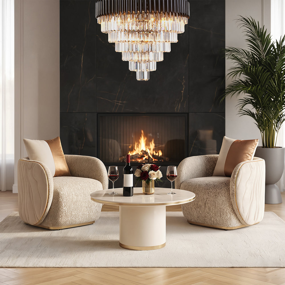 GINEVERRA Glam Bouclé Sofa Chair