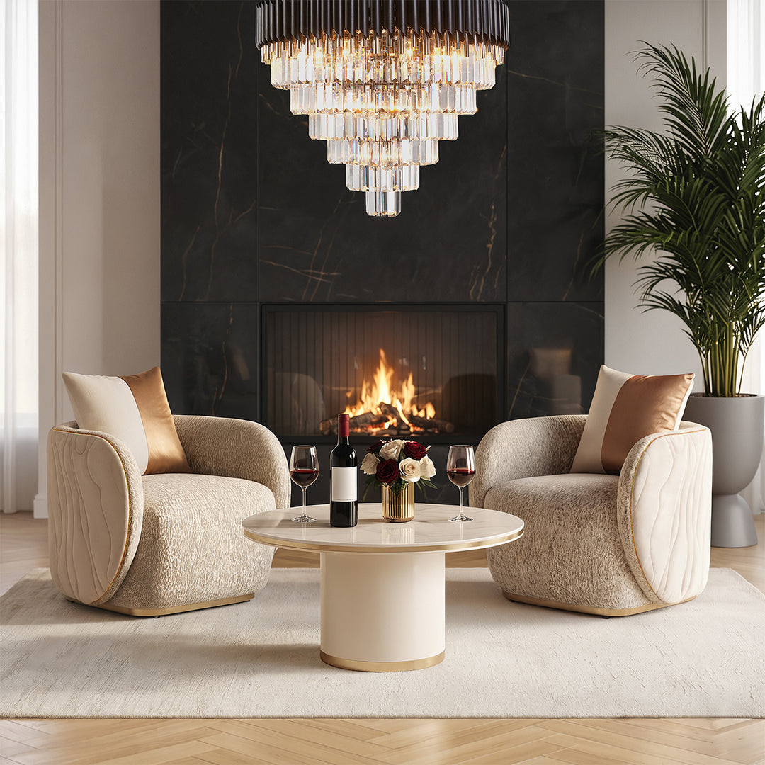GINEVERRA Glam Bouclé Sofa Chair