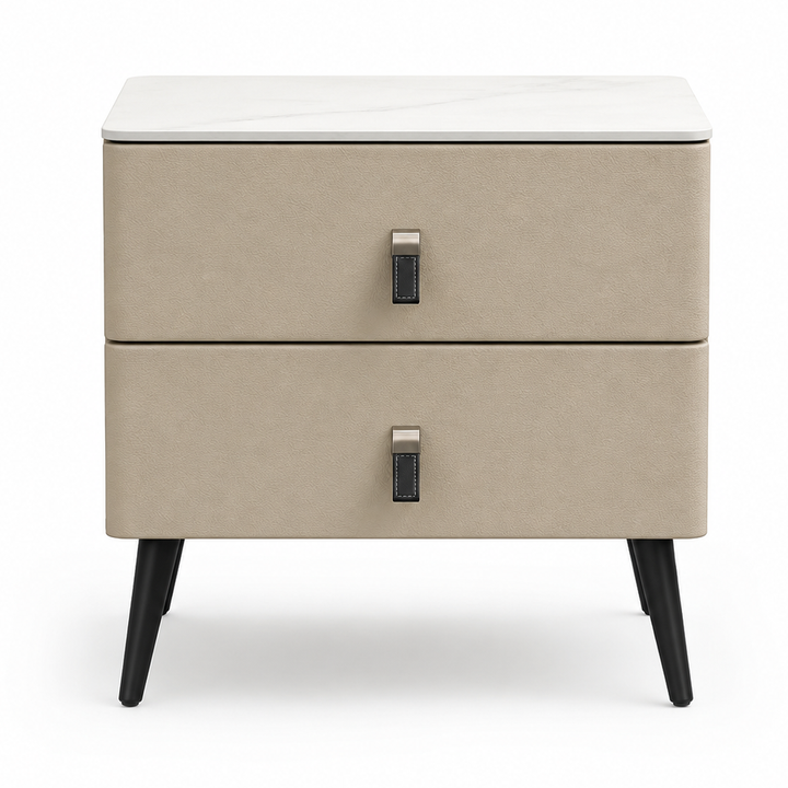 GLEN Beige Ceramic Nightstand