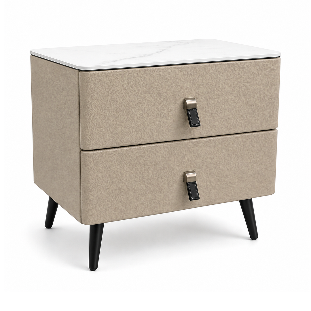 GLEN Beige Ceramic Nightstand