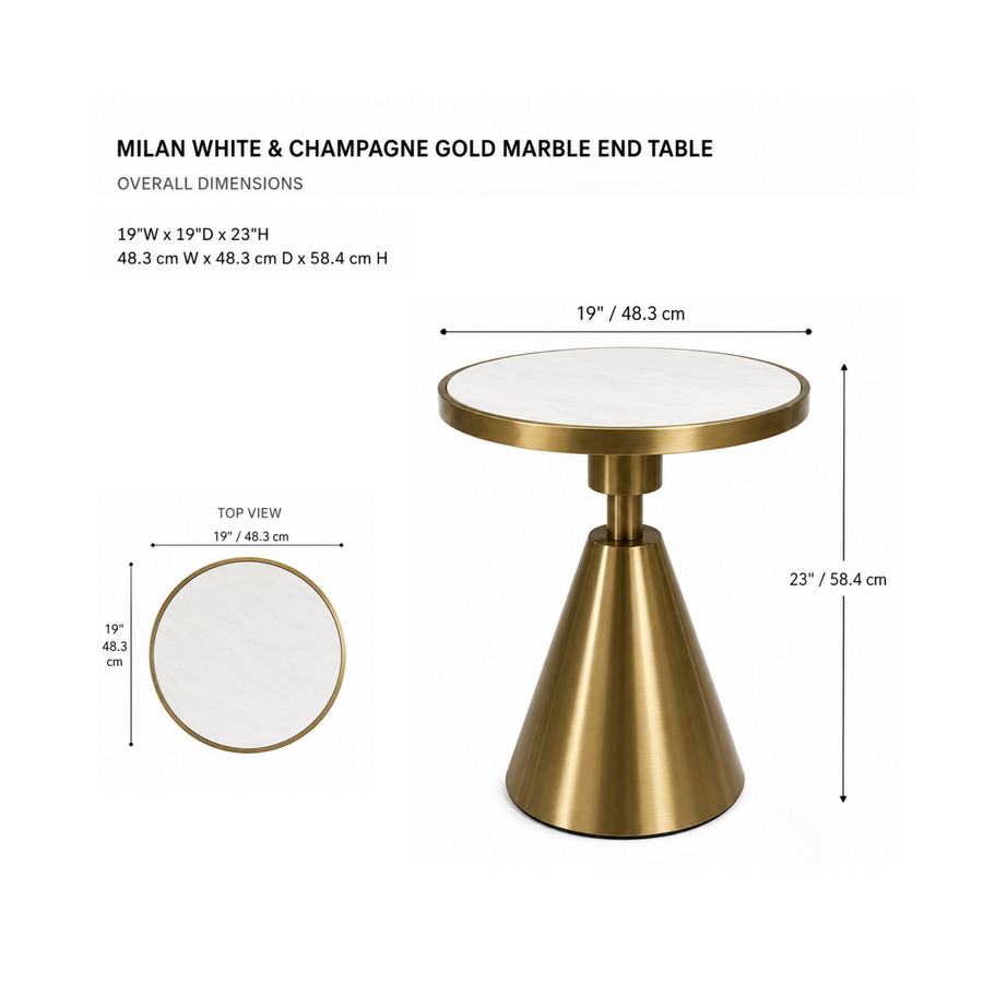 HEIDI Modern Gold-Accent End Table