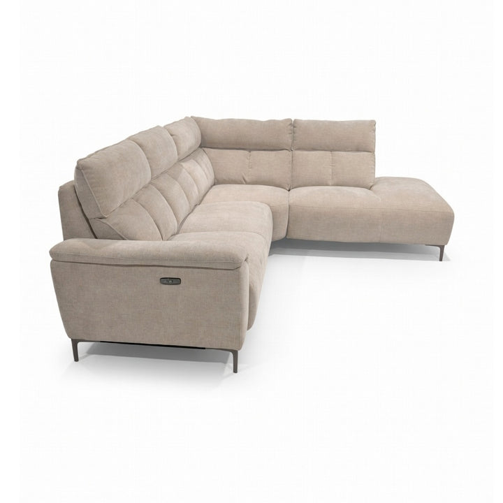 SERAPHINE Modern Beige Fabric Power Motion Sectional Sofa