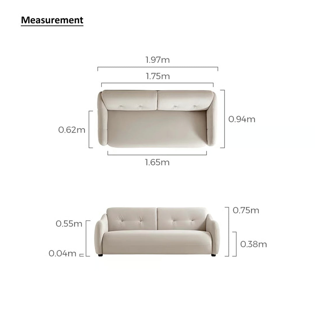 BOSTON 2 Seat Greige Velvet Sofa