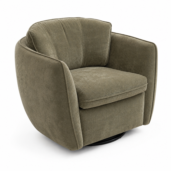 JANO Cody Clover Green Fabric Swivel Sofa Chair
