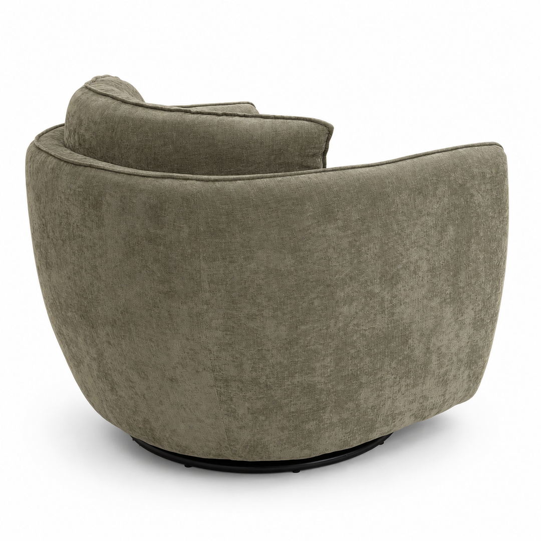 JANO Cody Clover Green Fabric Swivel Sofa Chair