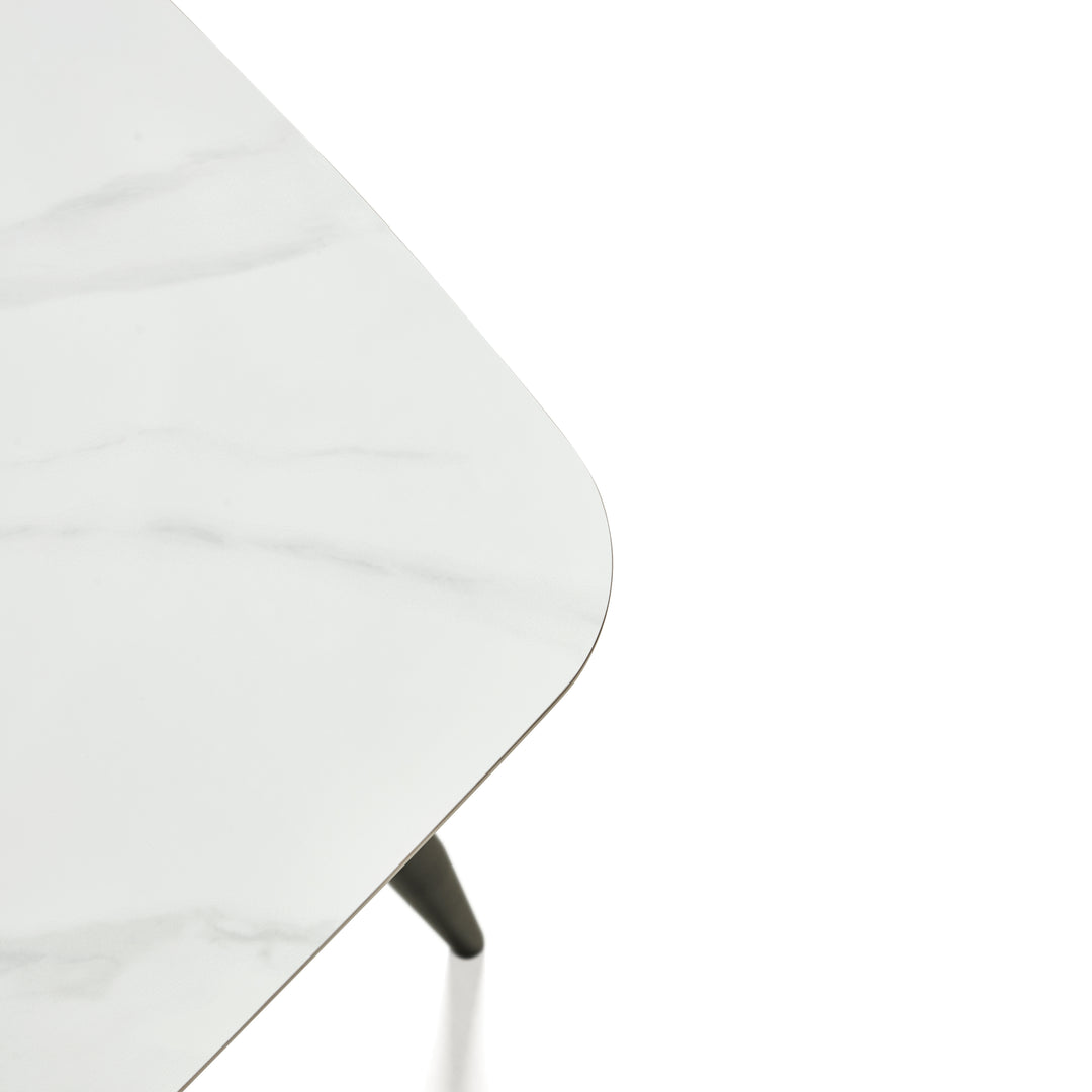 JAYCEE Rounded Corners Ceramic Dining Table