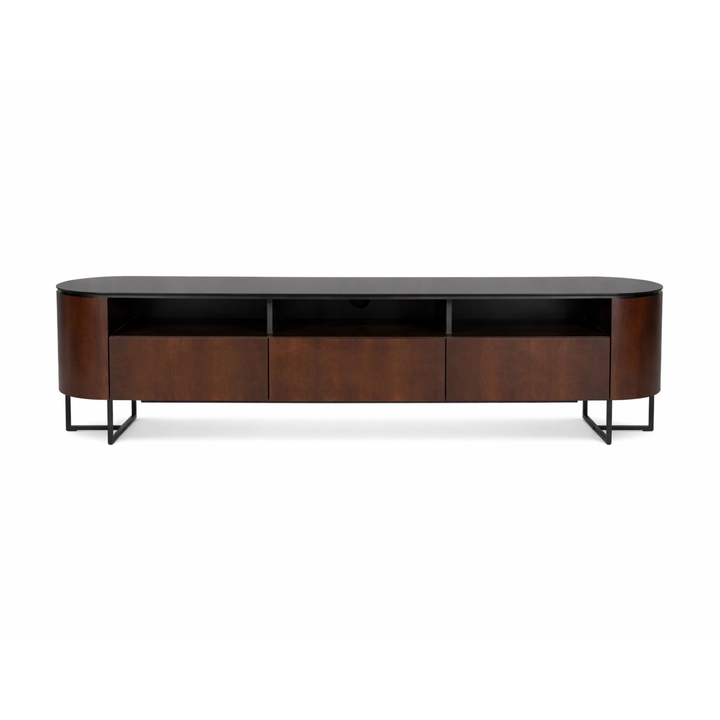KHLOE Rounded Walnut TV Stand