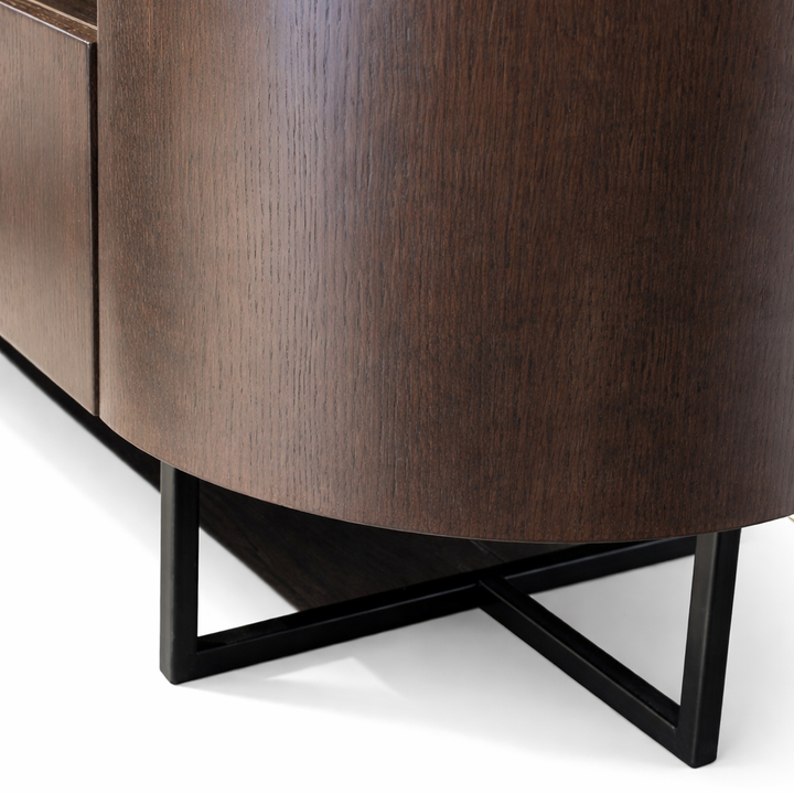 KHLOE Rounded Walnut TV Stand