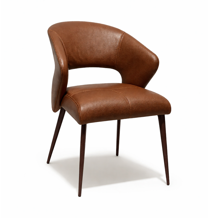 KLAUS Brown Leather Dining Chair