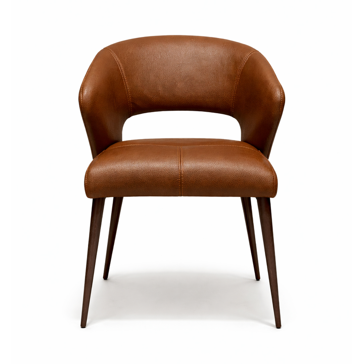 KLAUS Brown Leather Dining Chair