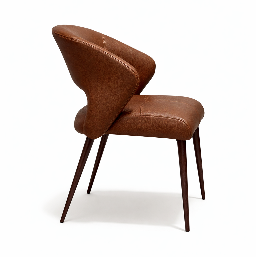 KLAUS Brown Leather Dining Chair