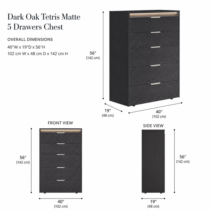 LUISA Dark Oak Tetris Matte Chest - ALF Italia