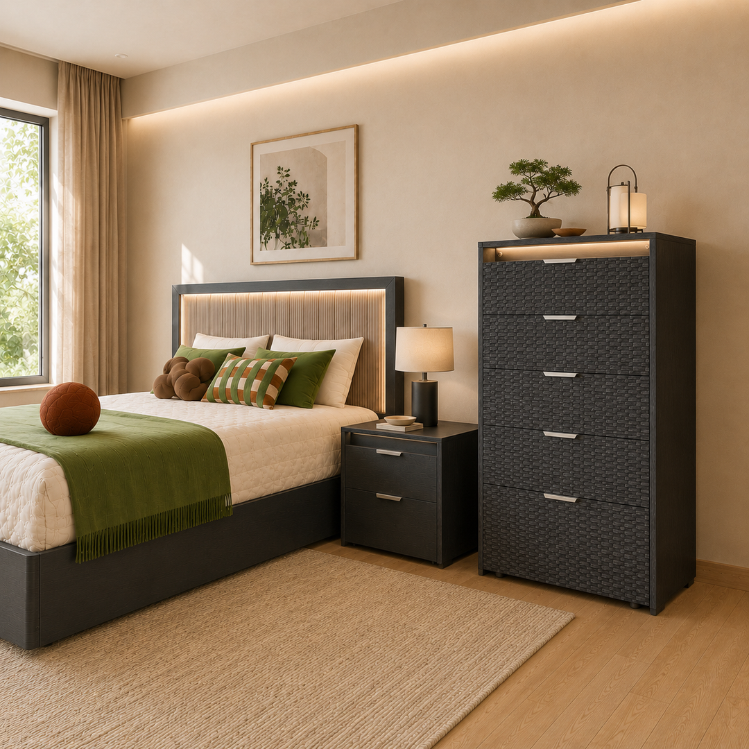 LUISA Dark Oak Tetris Matte Chest - ALF Italia