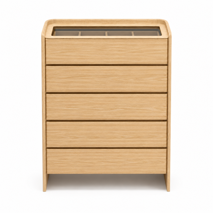 LEANNA 5 Drawers White Oak Veneer Chest