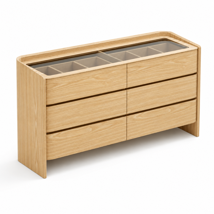 LEANNA 6 Drawers White Oak Veneer Dresser