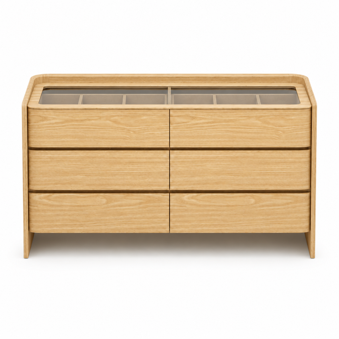 LEANNA 6 Drawers White Oak Veneer Dresser