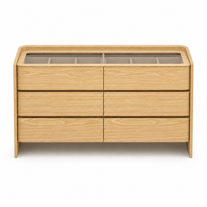 LEANNA 6 Drawers White Oak Veneer Dresser