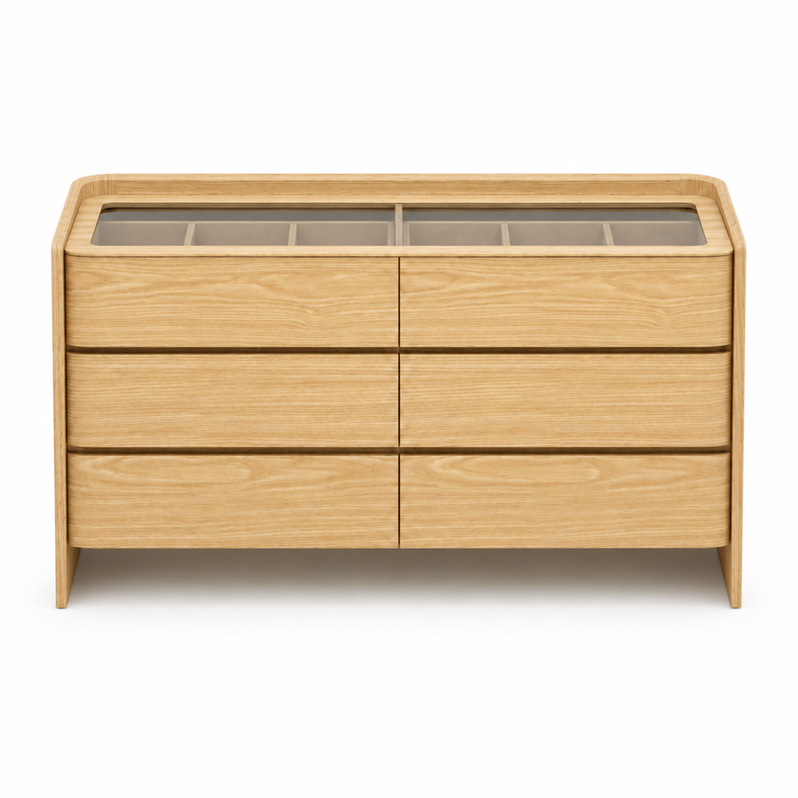 LEANNA 6 Drawers White Oak Veneer Dresser