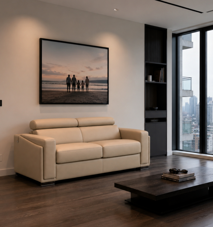LESLIE Full Leather sofa bed