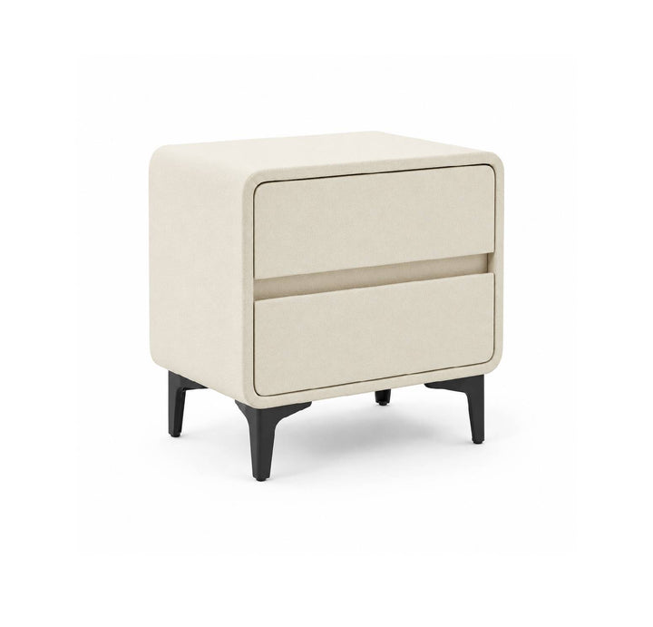 MAEVA Beige Leatherette Nightstand