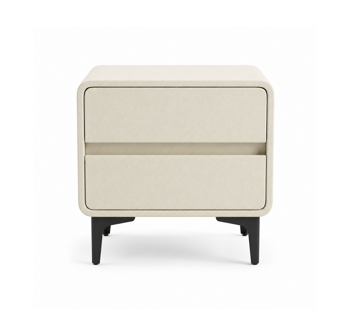 MAEVA Beige Leatherette Nightstand